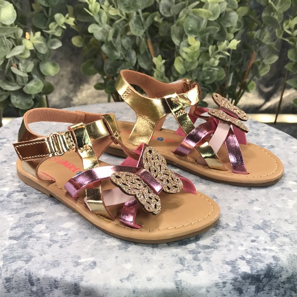 Limited Too Butterfly Sandals Metallic Pink & Gold Little Girls 5,6,7 💖NWOT💖 - Picture 8 of 8